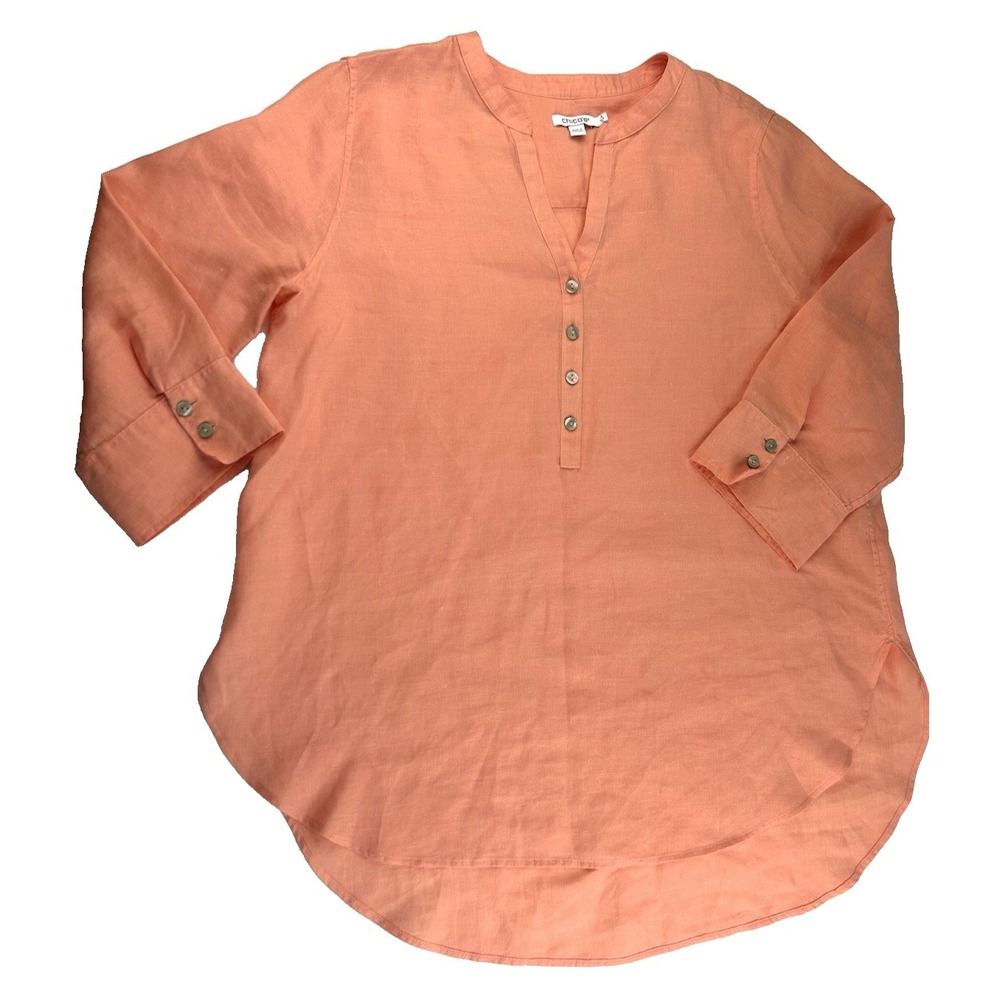 Chico's 100% Linen Quiet Luxury Resortcore Old Money Minamalist Size L